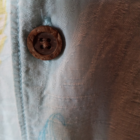 Tommy Bahama Traditional Fit Leaf Novelty 57% Silk Vacation Beach Shirt Blue XL - Picture 2 of 9